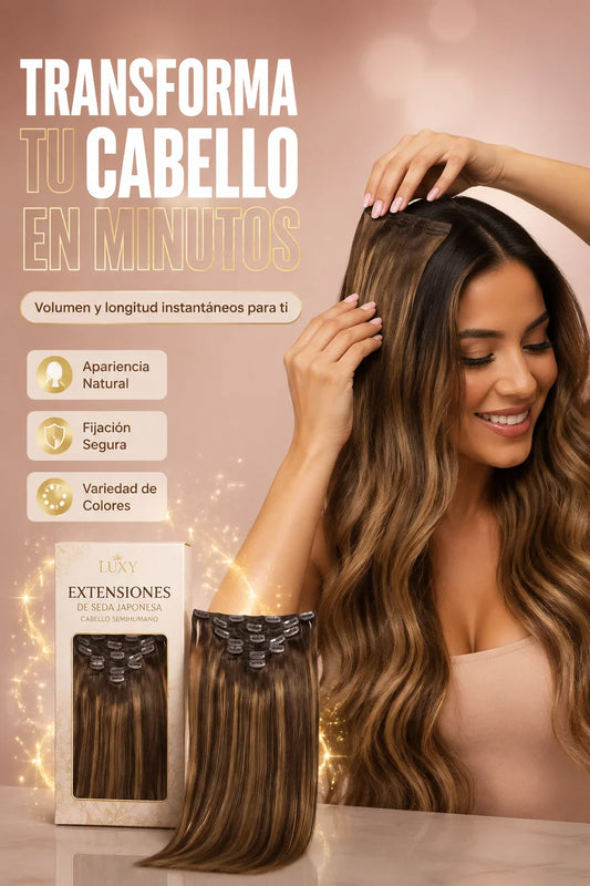 EXTENSIONES DE SEDA JAPONESA CABELLO SEMIHUMANO